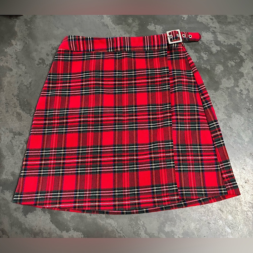John Galt Red Plaid Skirt